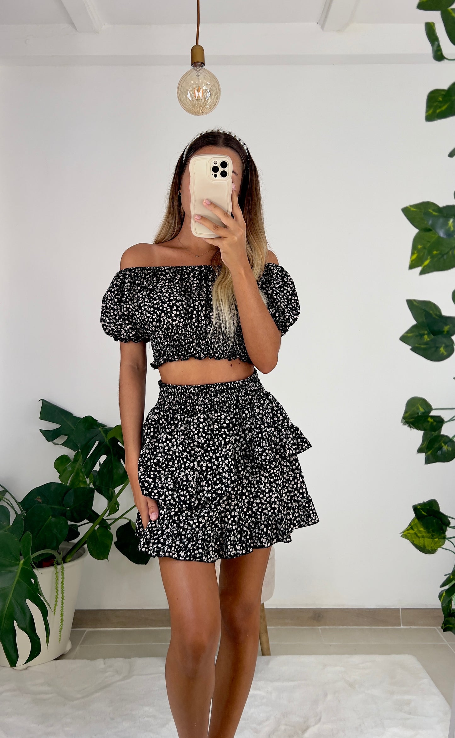 Completo Floreale a Due Pezzi