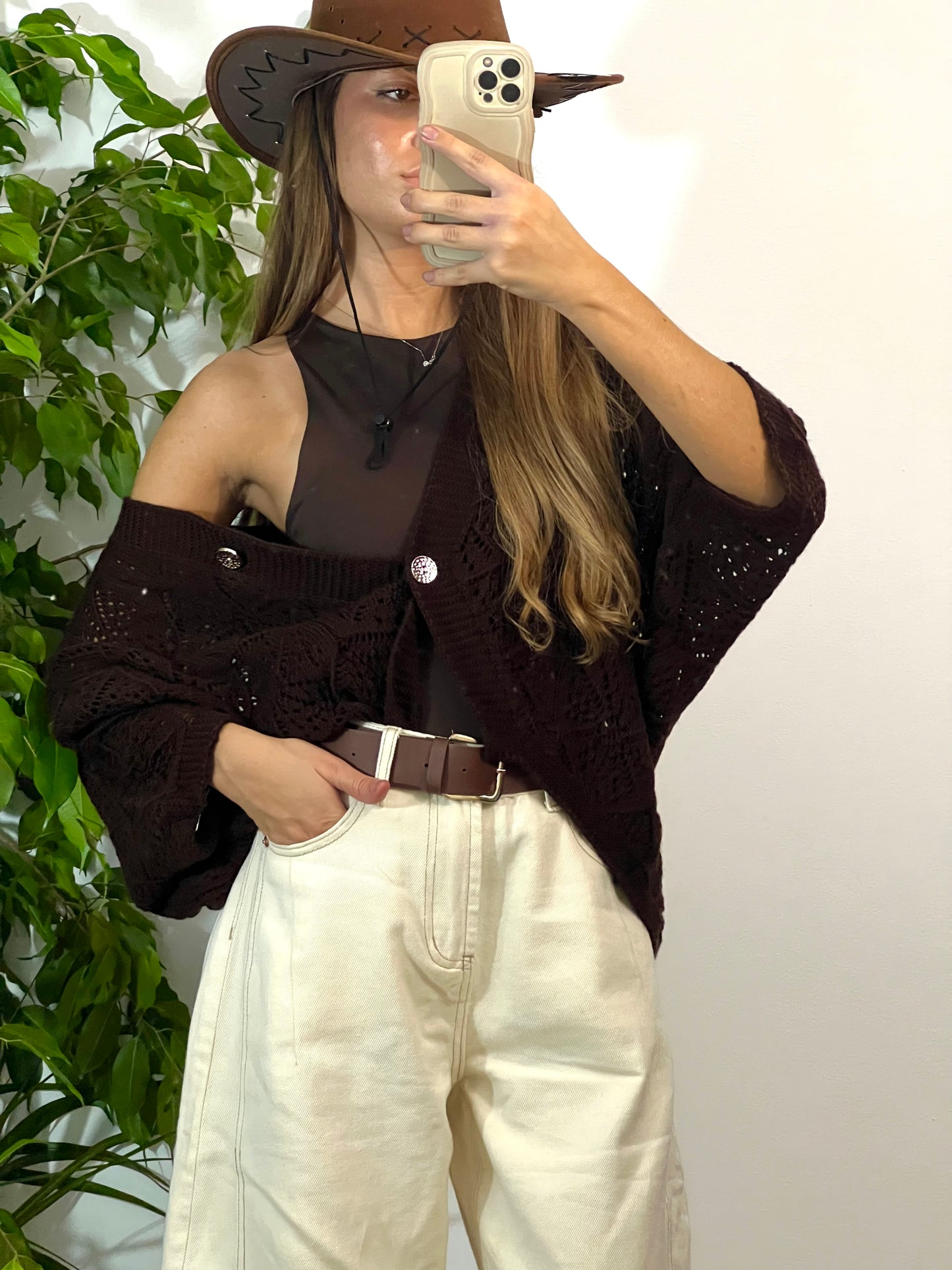 Cardigan marrone