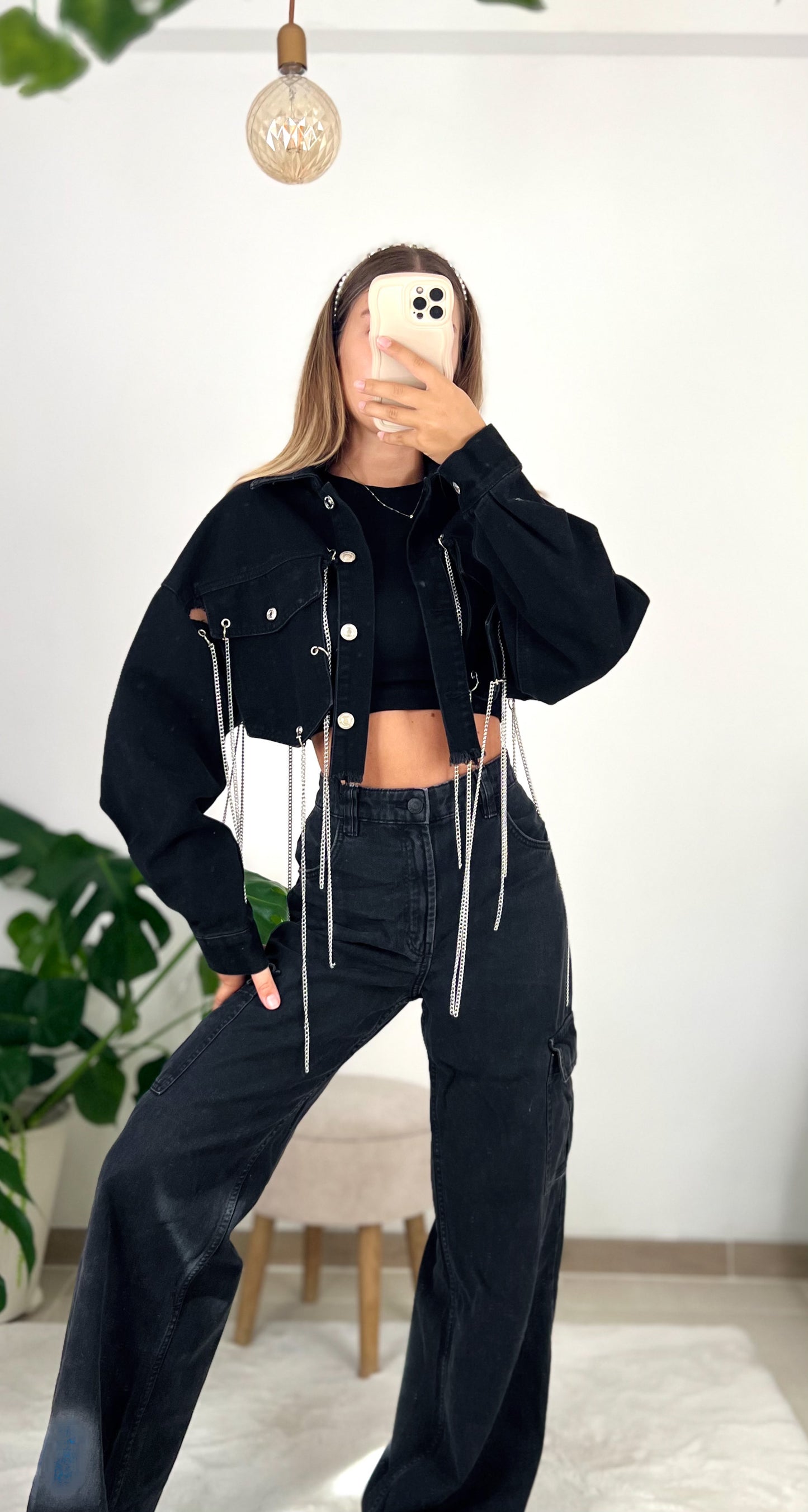 Giacca Jeans Nera