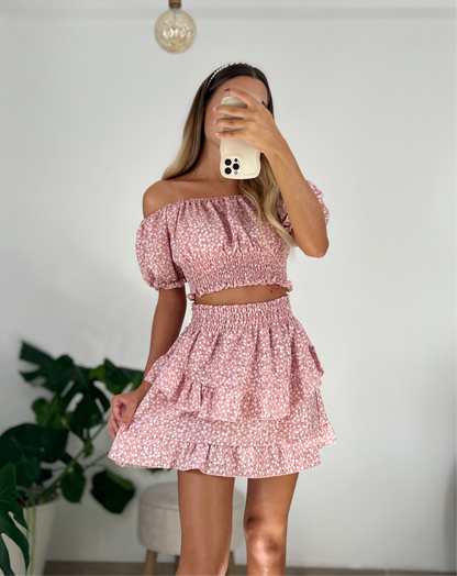 Completo Floreale a Due Pezzi