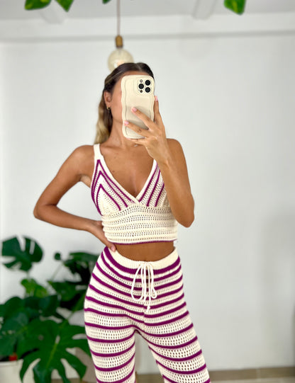 Completo Uncinetto Magenta