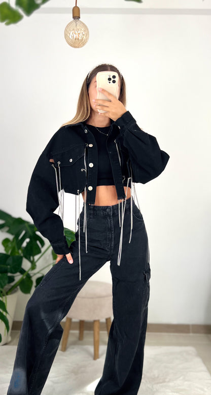 Giacca Jeans Nera